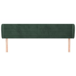 Tête de lit avec oreilles Vert foncé 163x23x78/88 cm Velours 