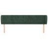 Tête de lit avec oreilles Vert foncé 163x23x78/88 cm Velours 