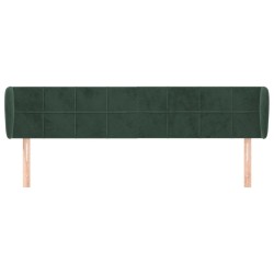 Tête de lit avec oreilles Vert foncé 203x23x78/88 cm Velours 