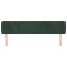 Tête de lit avec oreilles Vert foncé 203x23x78/88 cm Velours 
