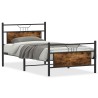 Cadre de lit sans matelas chêne fumé 107x203 cm bois ingénierie 