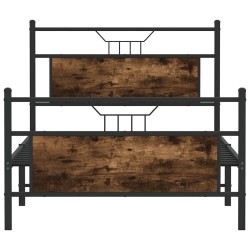 Cadre de lit sans matelas chêne fumé 107x203 cm bois ingénierie 