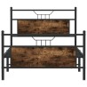 Cadre de lit sans matelas chêne fumé 107x203 cm bois ingénierie 