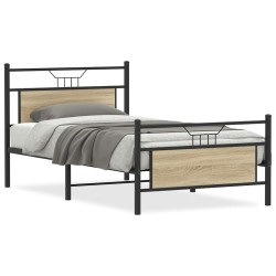 Cadre de lit sans matelas chêne sonoma 107x203 cm 