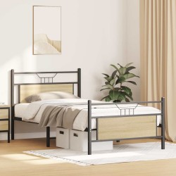 Cadre de lit sans matelas chêne sonoma 107x203 cm 