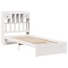 Lit bibliothèque sans matelas blanc 75x190cm bois de pin massif 