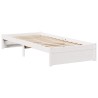 Lit bibliothèque sans matelas blanc 75x190cm bois de pin massif 