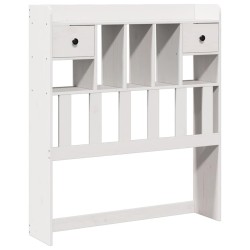 Lit bibliothèque sans matelas blanc 75x190cm bois de pin massif 