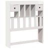 Lit bibliothèque sans matelas blanc 75x190cm bois de pin massif 