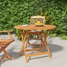 Table pliable de jardin Ø 90x75 cm Bois d'acacia solide 