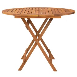 Table pliable de jardin Ø 90x75 cm Bois d'acacia solide 