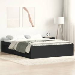 Cadre de lit sans matelas noir 140x190 cm 