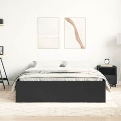 Cadre de lit sans matelas noir 140x190 cm 