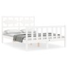 Cadre de lit sans matelas blanc bois de pin massif 
