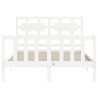 Cadre de lit sans matelas blanc bois de pin massif 