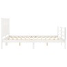 Cadre de lit sans matelas blanc bois de pin massif 