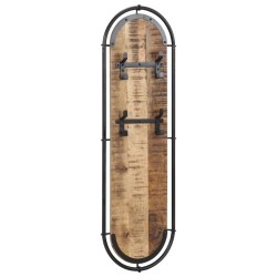 Porte-manteaux muraux 4 crochets 2pcs bois massif manguier brut 