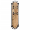 Porte-manteaux muraux 4 crochets 2pcs bois massif manguier brut 