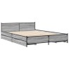 Cadre de lit avec tiroirs sans matelas sonoma gris 135x190 cm 
