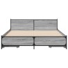 Cadre de lit avec tiroirs sans matelas sonoma gris 135x190 cm 
