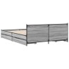Cadre de lit avec tiroirs sans matelas sonoma gris 135x190 cm 