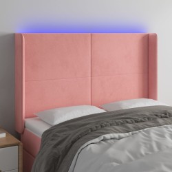 Tête de lit à LED Rose 147x16x118/128 cm Velours 