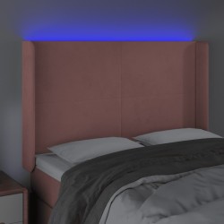 Tête de lit à LED Rose 147x16x118/128 cm Velours 