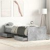 Cadre de lit sans matelas gris béton 90x190 cm 