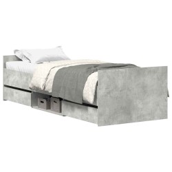 Cadre de lit sans matelas gris béton 90x190 cm 