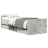 Cadre de lit sans matelas gris béton 90x190 cm 