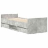 Cadre de lit sans matelas gris béton 90x190 cm 