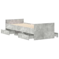 Cadre de lit sans matelas gris béton 90x190 cm 