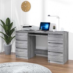 Bureau Sonoma gris 140x50x77 cm Bois d'ingénierie 