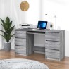 Bureau Sonoma gris 140x50x77 cm Bois d'ingénierie 