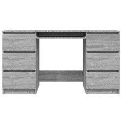 Bureau Sonoma gris 140x50x77 cm Bois d'ingénierie 