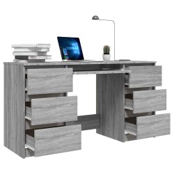 Bureau Sonoma gris 140x50x77 cm Bois d'ingénierie 