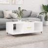 Table basse Blanc brillant 102x50x40 cm Bois d'ingénierie 