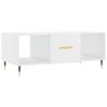 Table basse Blanc brillant 102x50x40 cm Bois d'ingénierie 