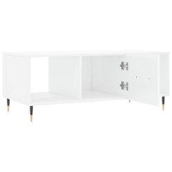 Table basse Blanc brillant 102x50x40 cm Bois d'ingénierie 