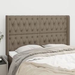 Tête de lit avec oreilles Taupe 163x16x118/128 cm Tissu 