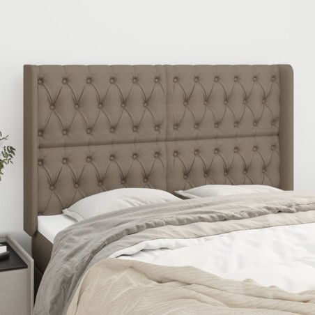 Tête de lit avec oreilles Taupe 163x16x118/128 cm Tissu 