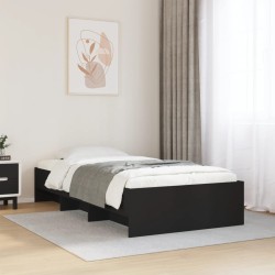 Cadre de lit sans matelas noir 90x190 cm bois ingénierie 