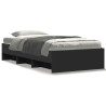 Cadre de lit sans matelas noir 90x190 cm bois ingénierie 