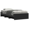 Cadre de lit sans matelas noir 90x190 cm bois ingénierie 
