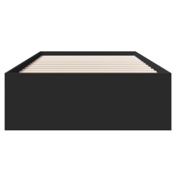 Cadre de lit sans matelas noir 90x190 cm bois ingénierie 
