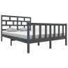 Cadre de lit sans matelas gris bois de pin massif 