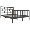 Cadre de lit sans matelas gris bois de pin massif 