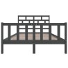Cadre de lit sans matelas gris bois de pin massif 