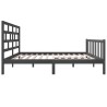 Cadre de lit sans matelas gris bois de pin massif 