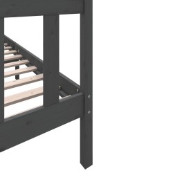 Cadre de lit sans matelas gris bois de pin massif 